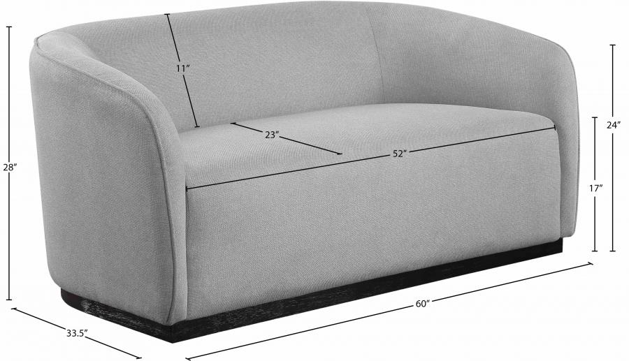 

    
675Grey-L Contemporary Gray Engineered Wood Loveseat Meridian Furniture Mylah 675Grey-L
