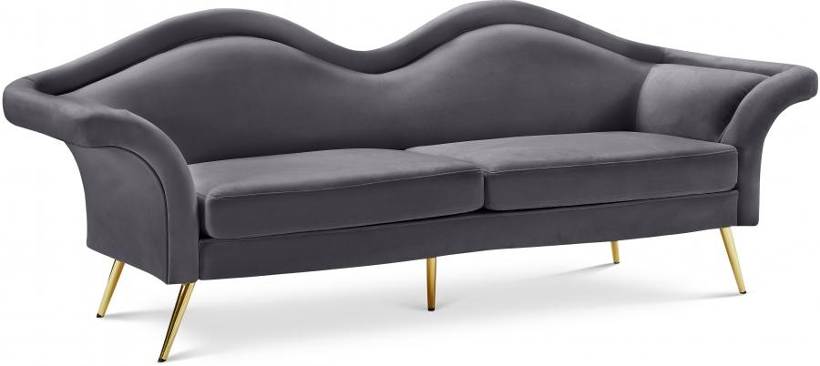 

    
Contemporary Gray Engineered Wood Sofa Meridian Furniture Lips 607Grey-S
