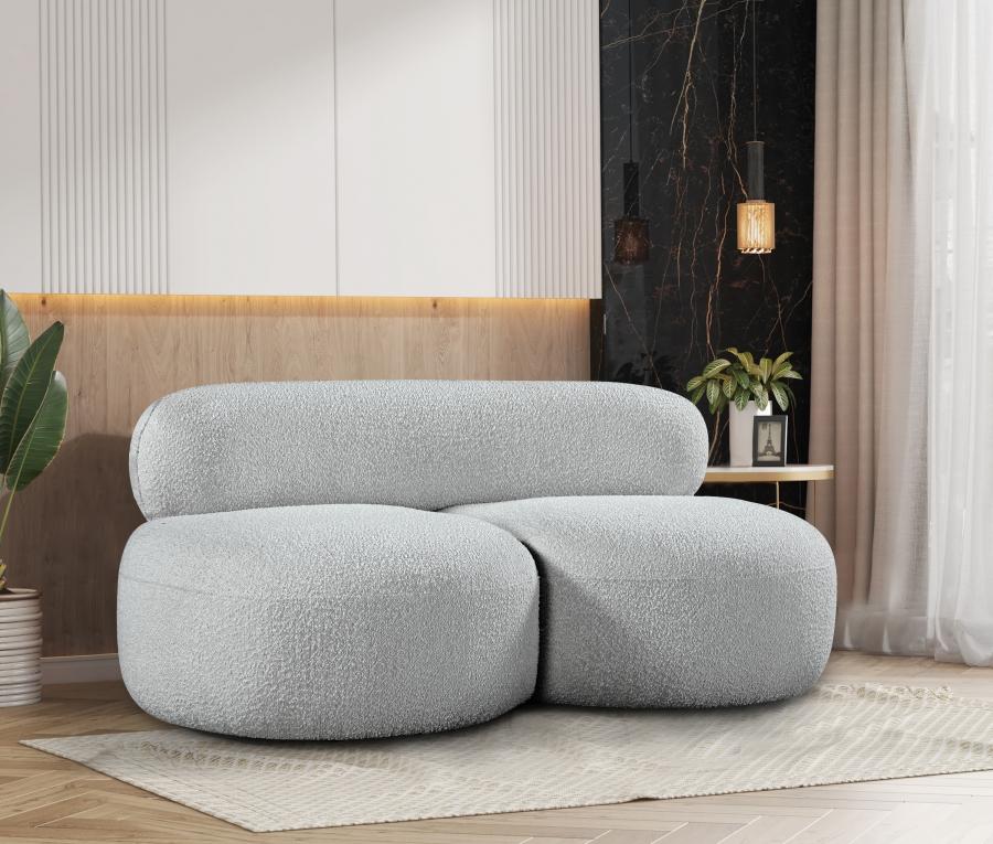 

    
Contemporary Gray Eucalyptus Wood Loveseat Meridian Furniture Venti 140Grey-L
