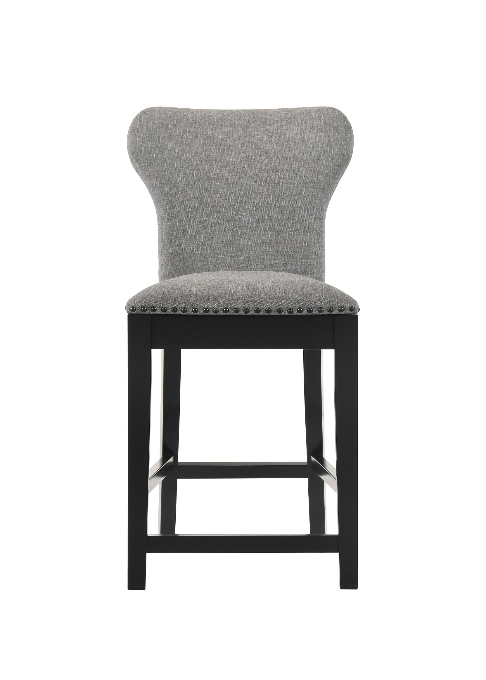 Contemporary Counter Height Stool Set 183028 183028 in Gray Fabric