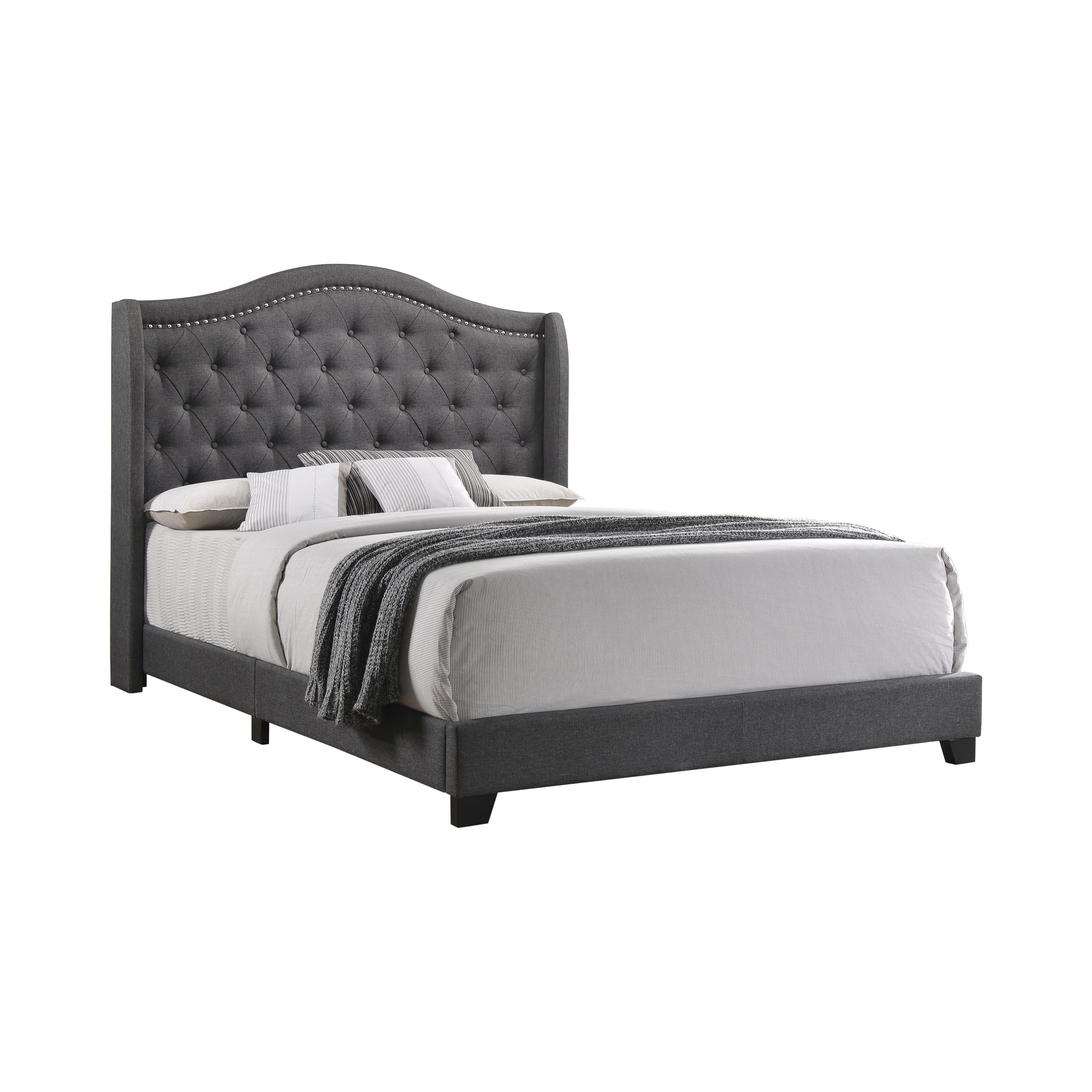 

    
Contemporary Gray Fabric King Bed Coaster 310072KE Sonoma
