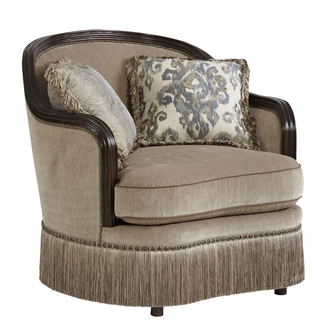 Contemporary Living Room Chair Giovanna 509503-5327AB in Tan Fabric