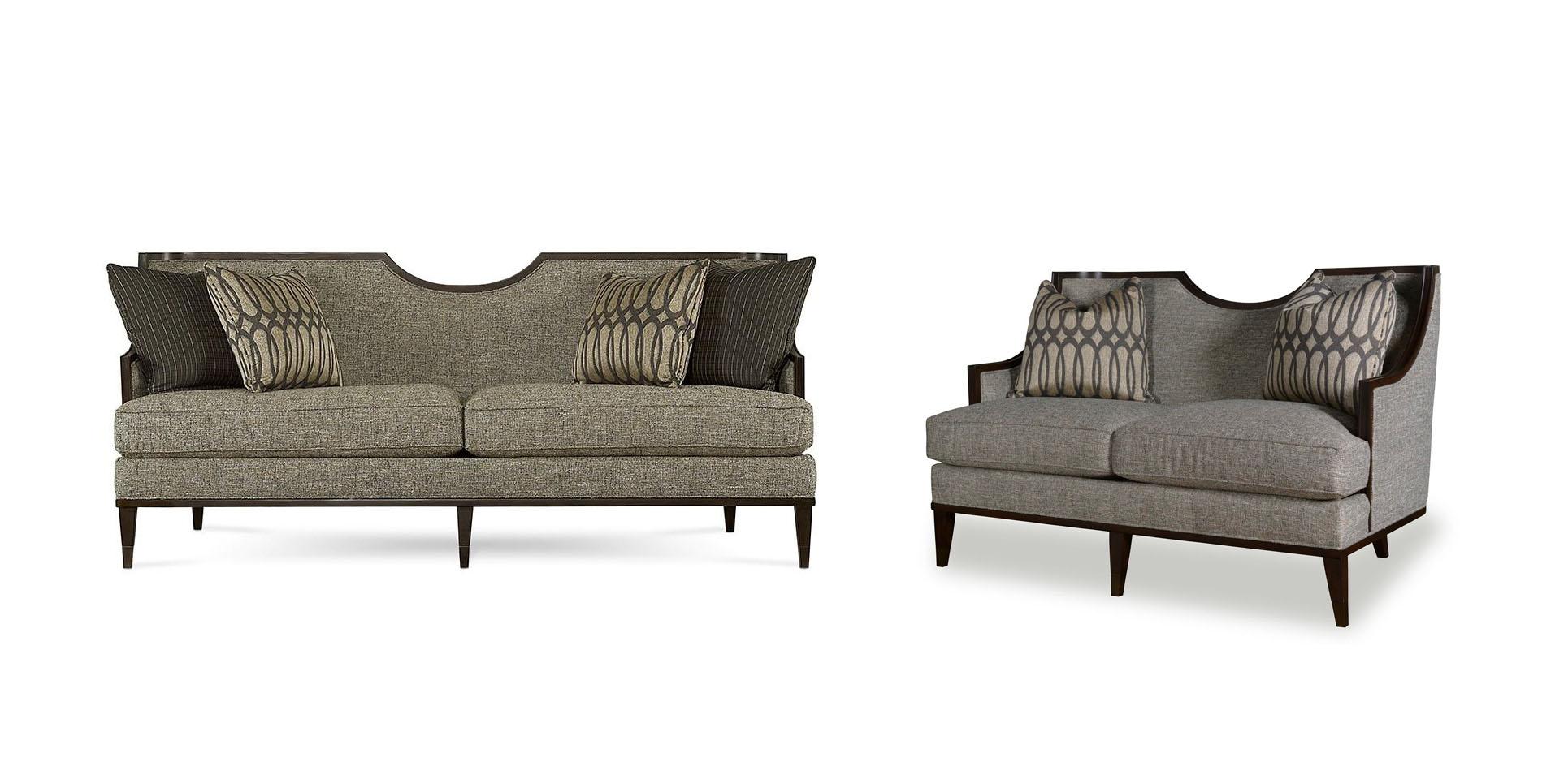 

    
Brown Fabric Sofa + Loveseat w/ Accent Pillows by A.R.T. Furniture Intrigue Harper
