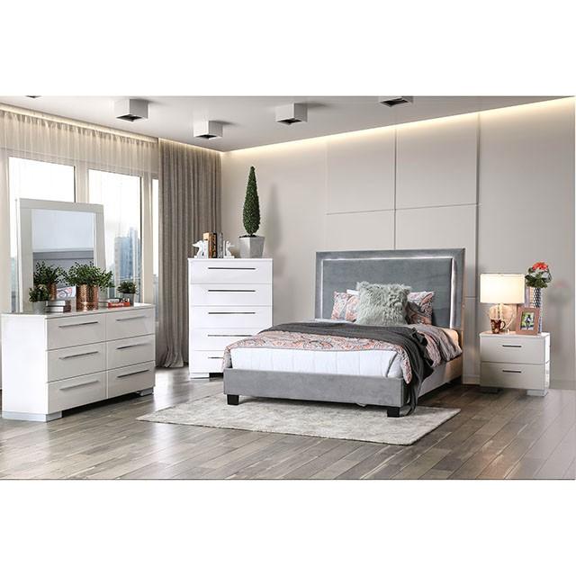 

        
00841403127105Gray Fabric Cal King Panel Bed ERGLOW CM7695GY-CK FOA Contemporary
