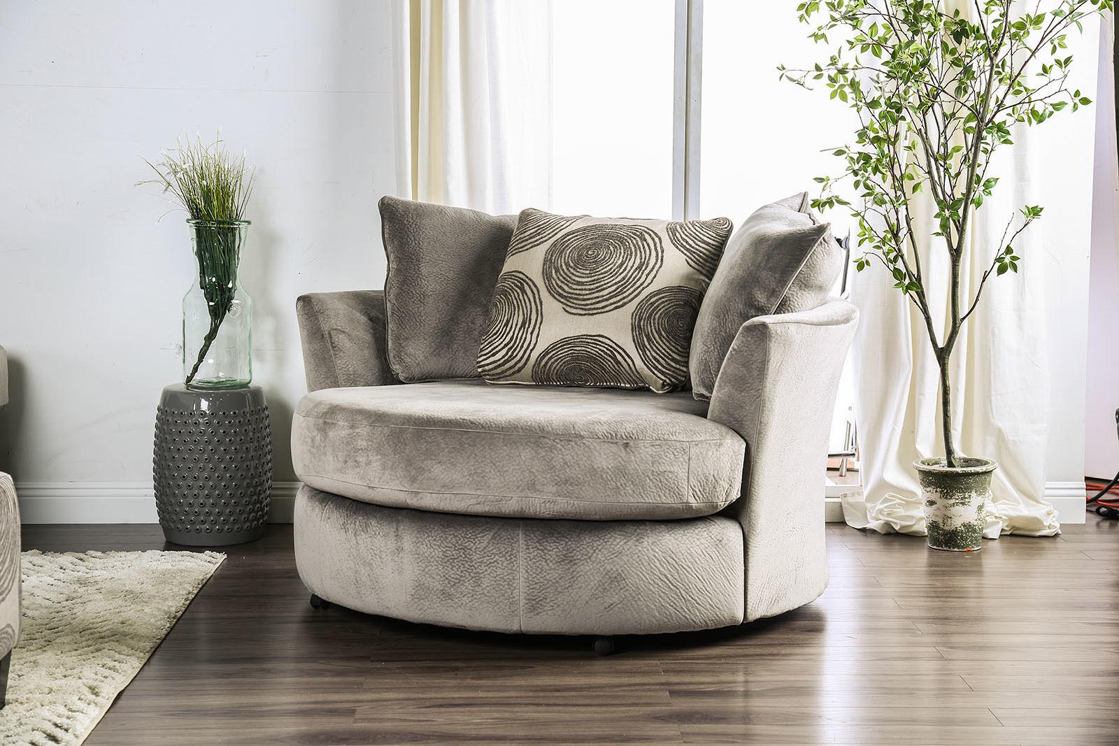 Furniture of America BONAVENTURA SM5142GY-CH Swivel Chair