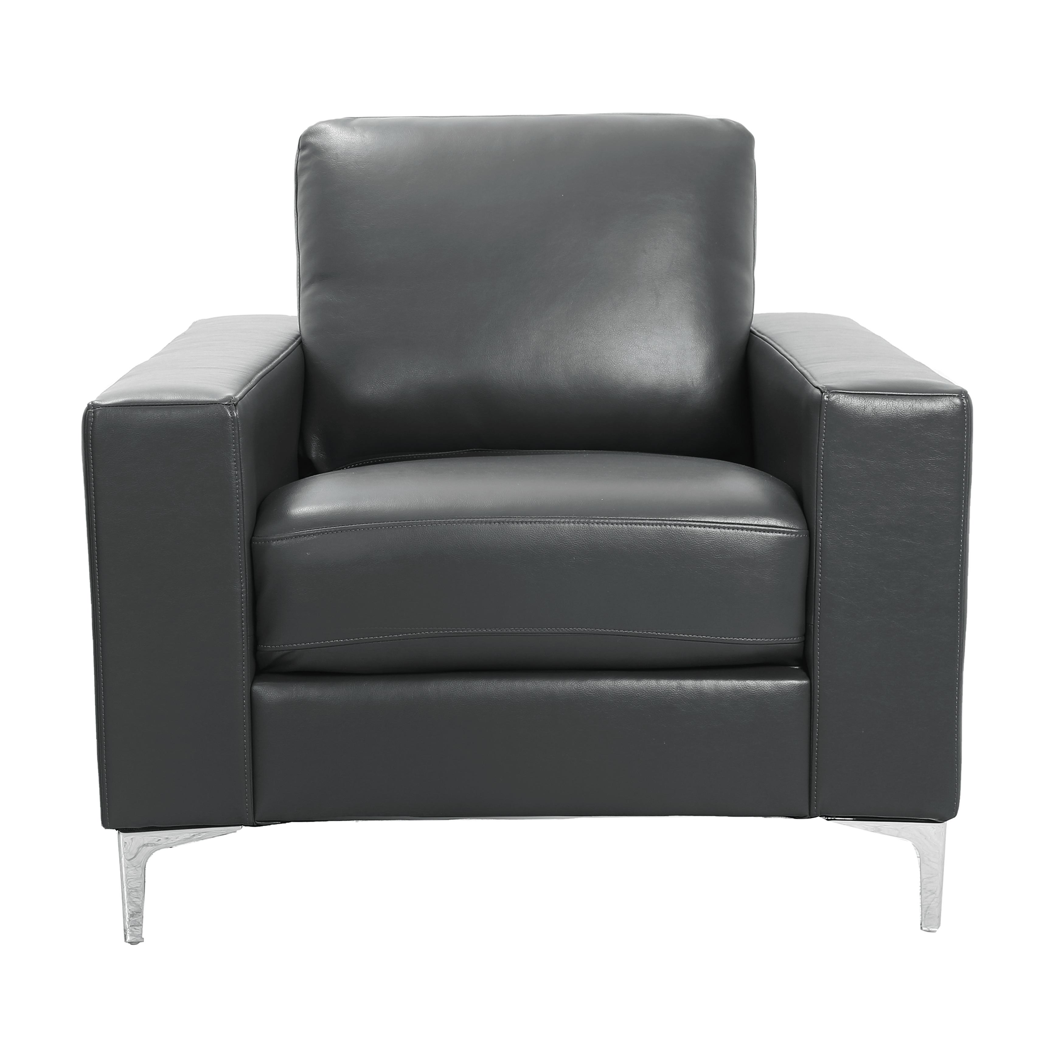 Contemporary Arm Chair 8203GY-1 Iniko 8203GY-1 in Gray Faux Leather