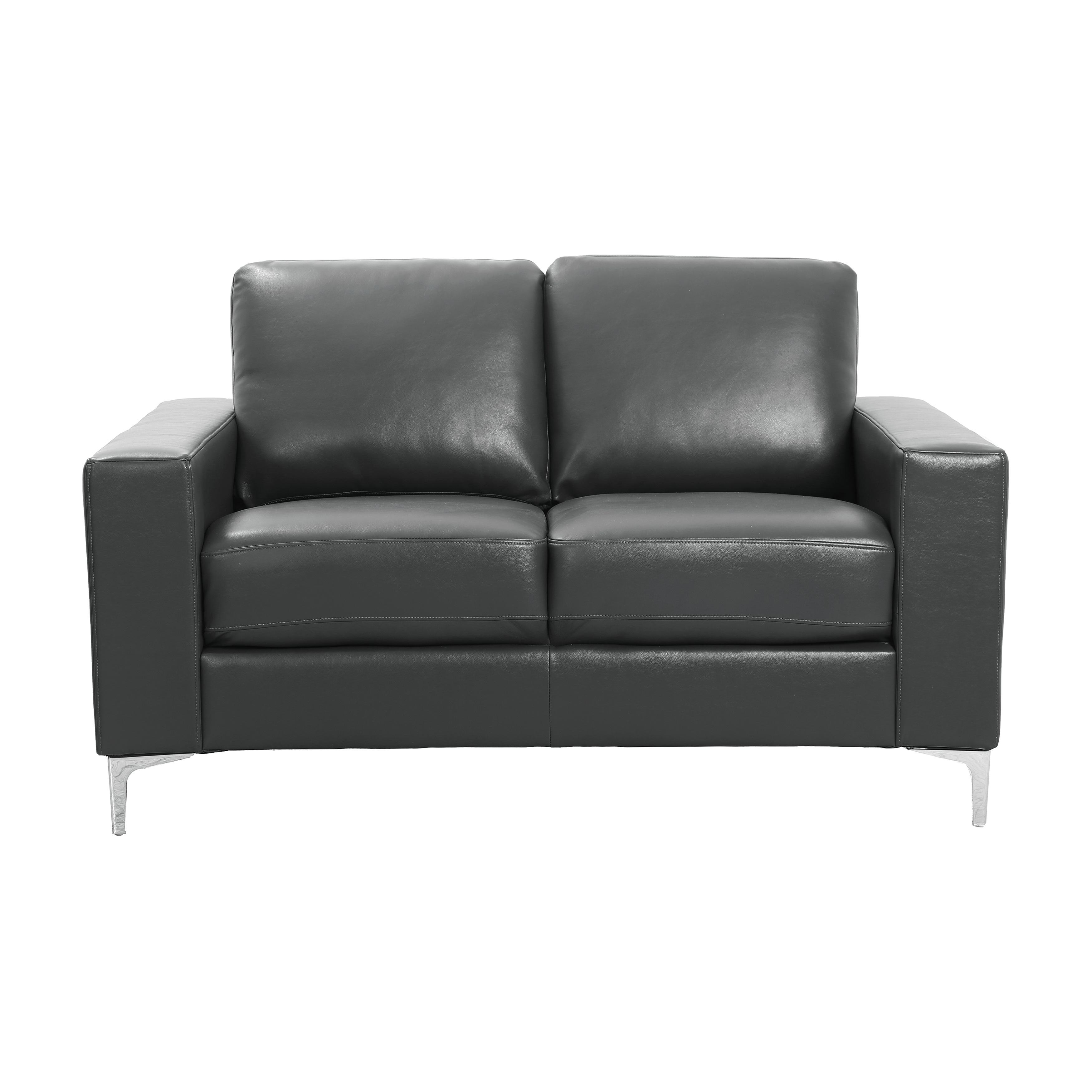 Contemporary Loveseat 8203GY-2 Iniko 8203GY-2 in Gray Faux Leather