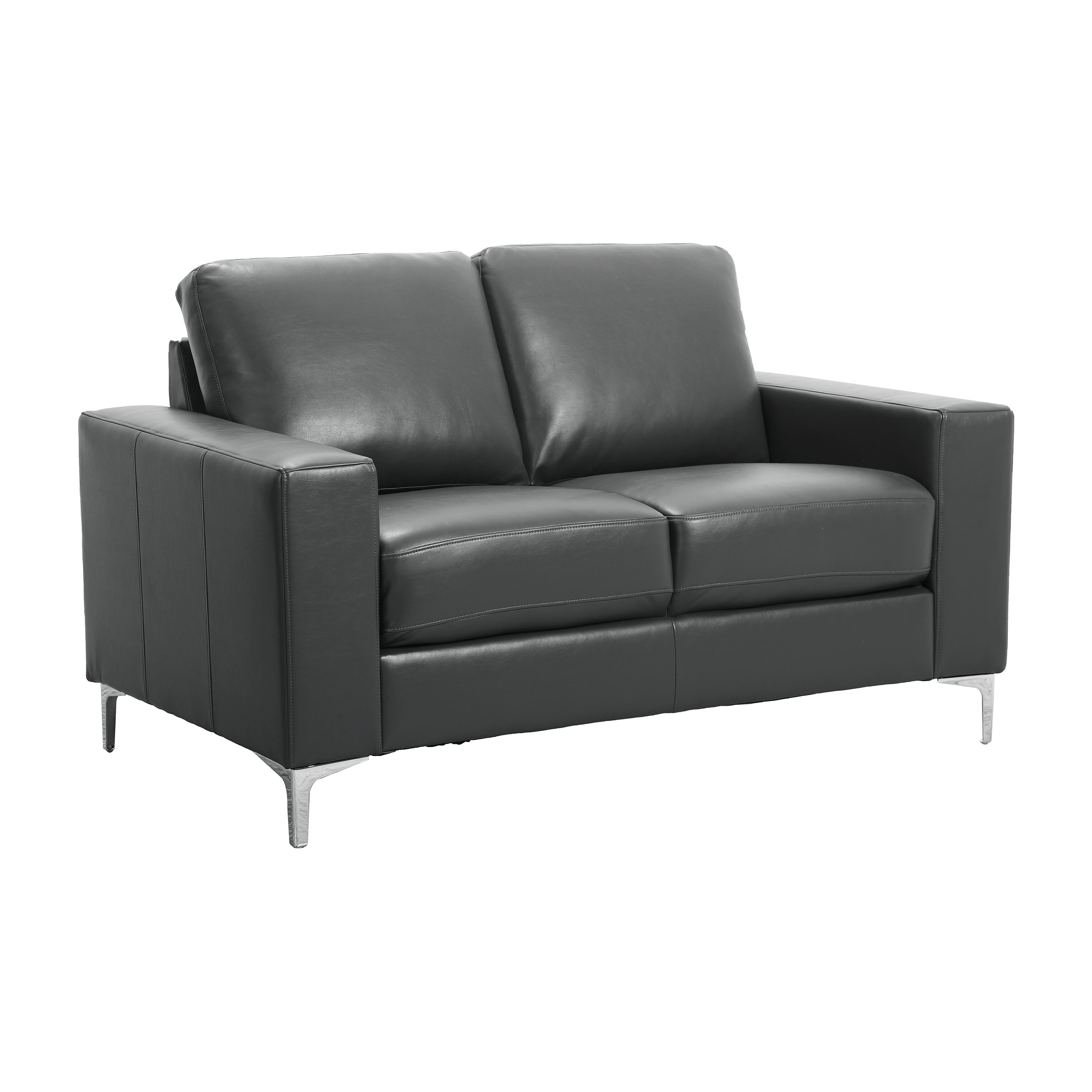 

    
Contemporary Gray Faux Leather Loveseat Homelegance 8203GY-2 Iniko
