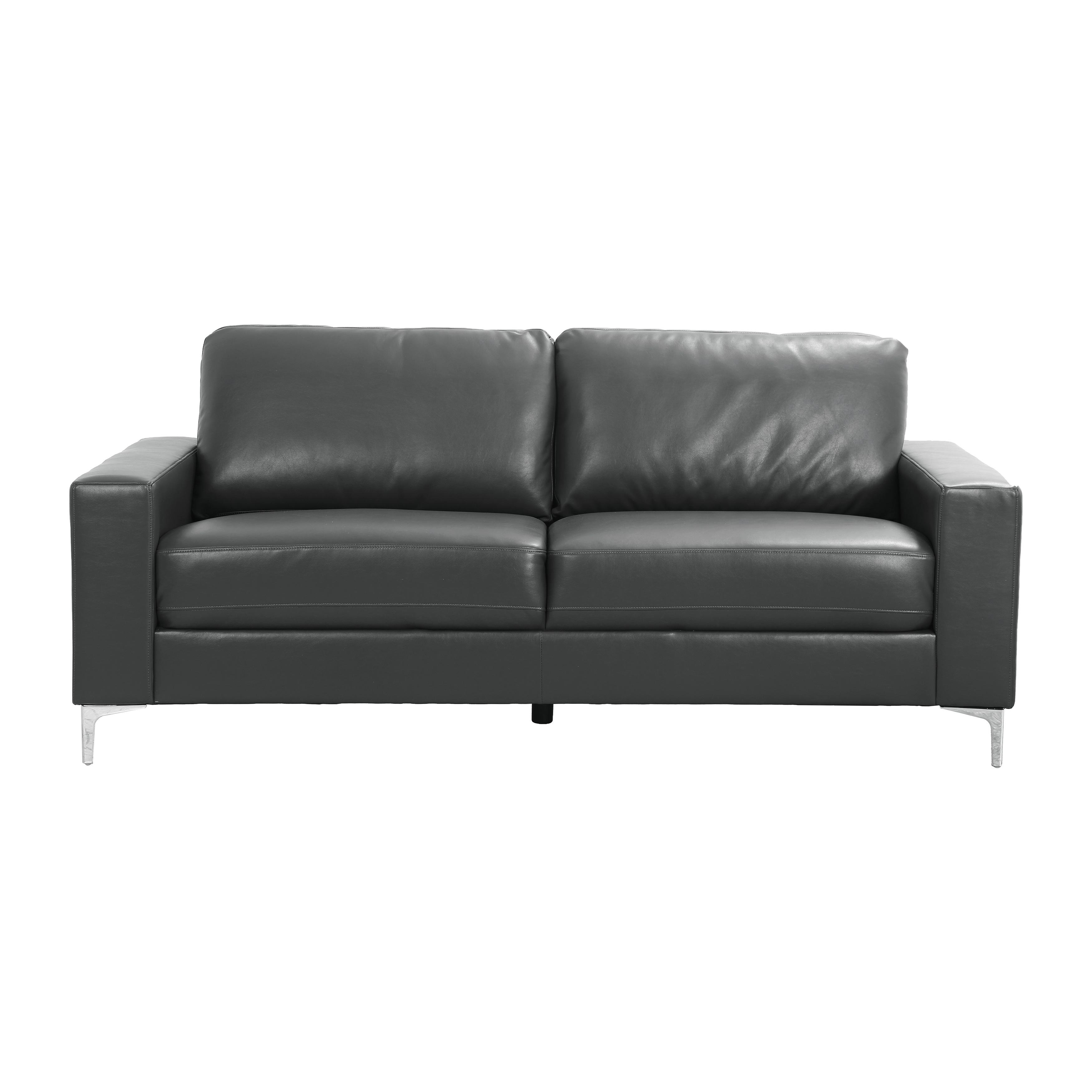 Contemporary Sofa 8203GY-3 Iniko 8203GY-3 in Gray Faux Leather