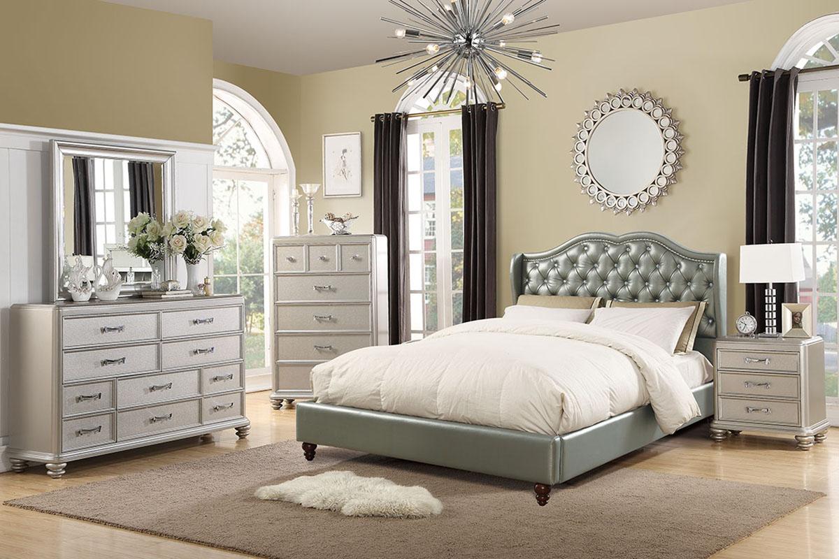 

    
Poundex Furniture F9367 Panel Bed Gray F9367Q
