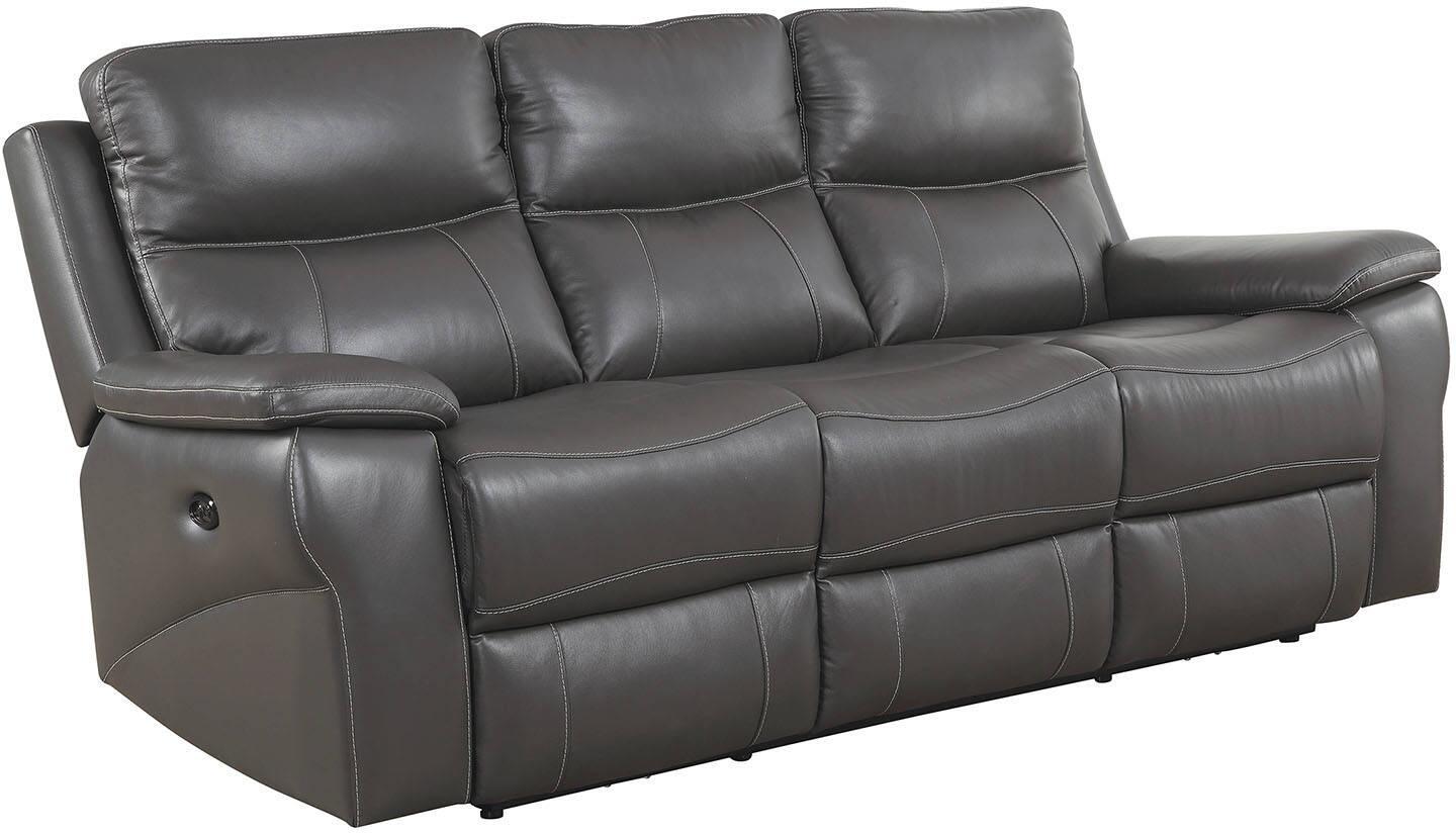 

    
Gray Top Grain Leather Recliner Sofa LILA CM6540-SF Furniture of America Modern
