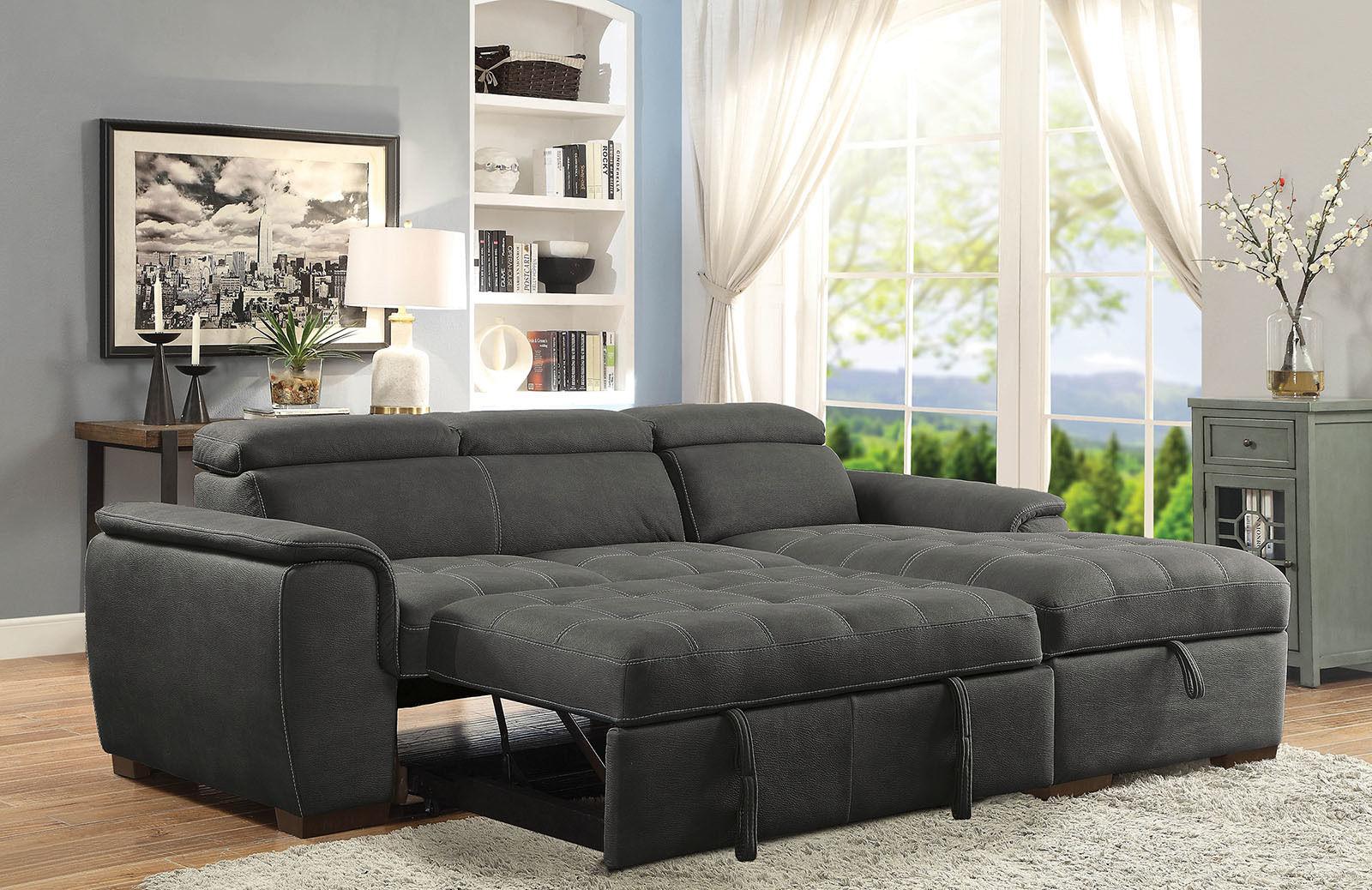 

    
Furniture of America PATTY CM6514BK Sectional Sofa Graphite CM6514BK
