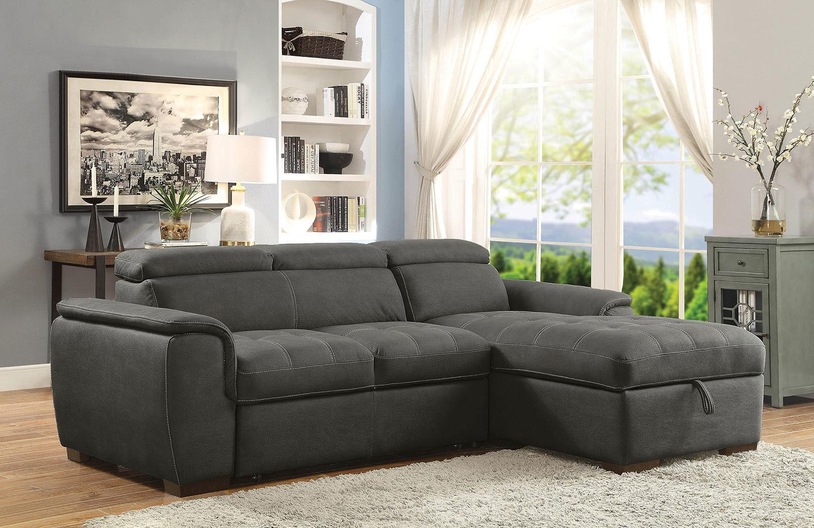 

    
CM6514BK Furniture of America Sectional Sofa
