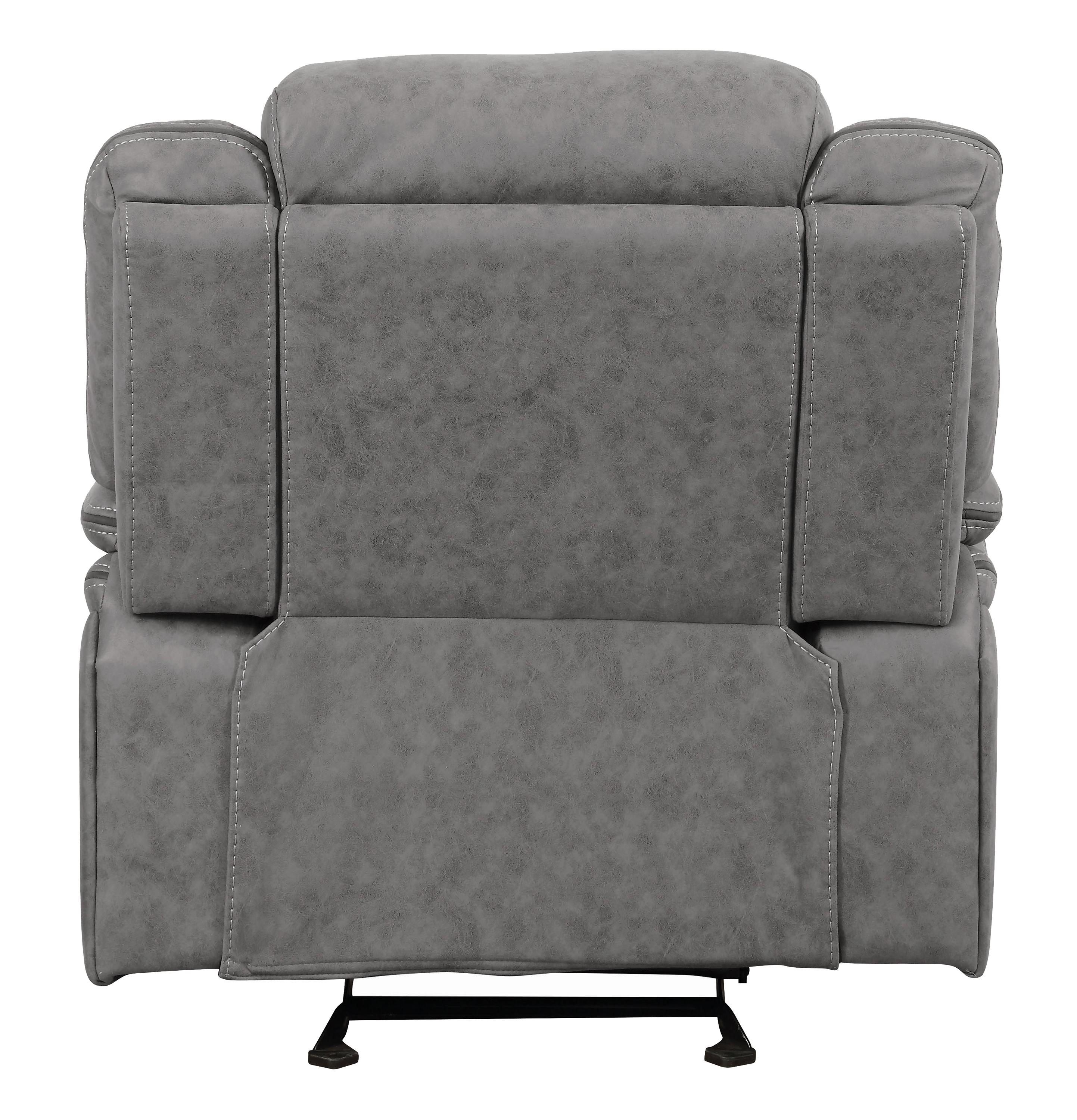 

                    
Coaster 602263 Higgins Glider recliner Gray Faux Suede Purchase 

