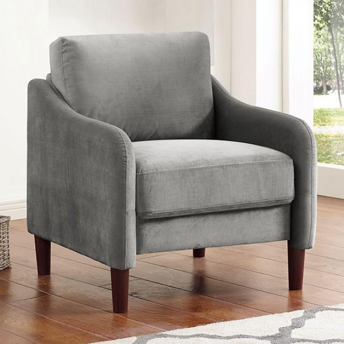 Contemporary Arm Chair CM6496GY-CH Kassel CM6496GY-CH in Gray 