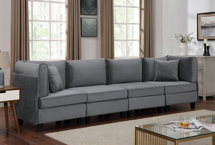 

    
Contemporary Gray Flannelette Large Sofa Furniture of America CM6499-SF-L Sandrine

