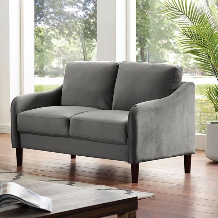 

    
Contemporary Gray Flannelette Loveseat Furniture of America CM6496GY-LV Kassel
