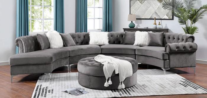 Contemporary Sectional Sofa and Ottoman CM6492-2PC Sophronia CM6492-2PC in Gray 