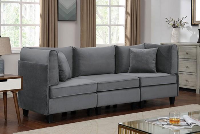

    
Contemporary Gray Flannelette Sofa Furniture of America CM6499-SF Sandrine
