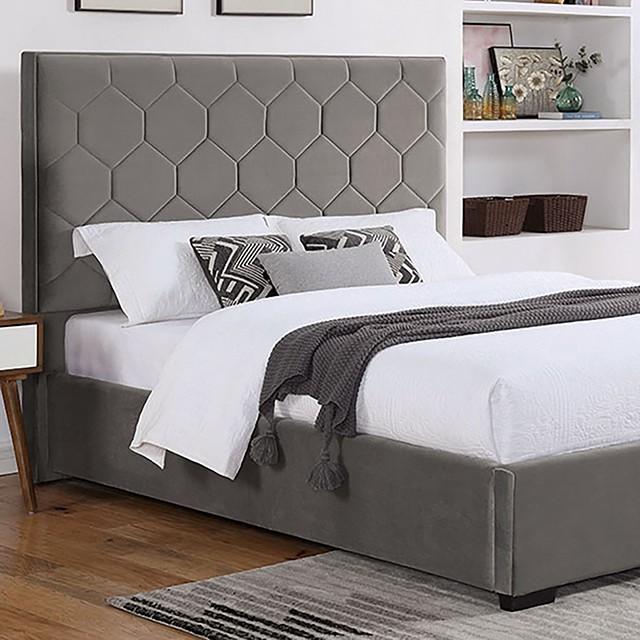Contemporary Platform Bed CM7244GY-Q Gatineau CM7244GY-Q in Gray 