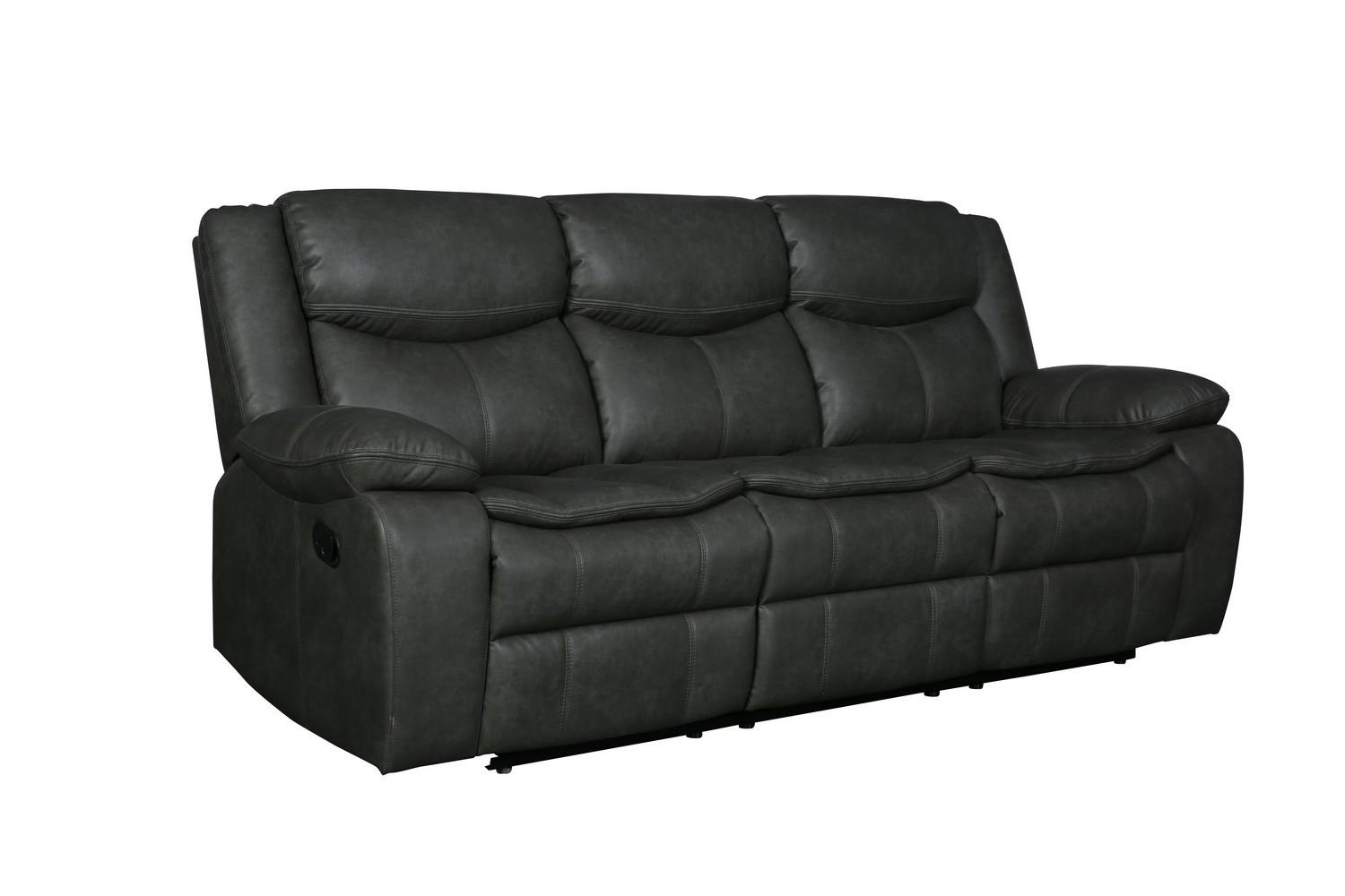 

    
Contemporary Gray Leather Air Reclining Sofa Global United 6967 6967-GRAY-S
