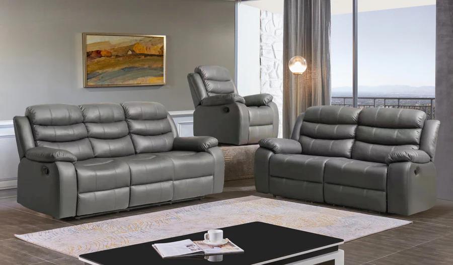 Contemporary Reclining Living Room Set SF8007 R SF8007-S-2PC in Gray 