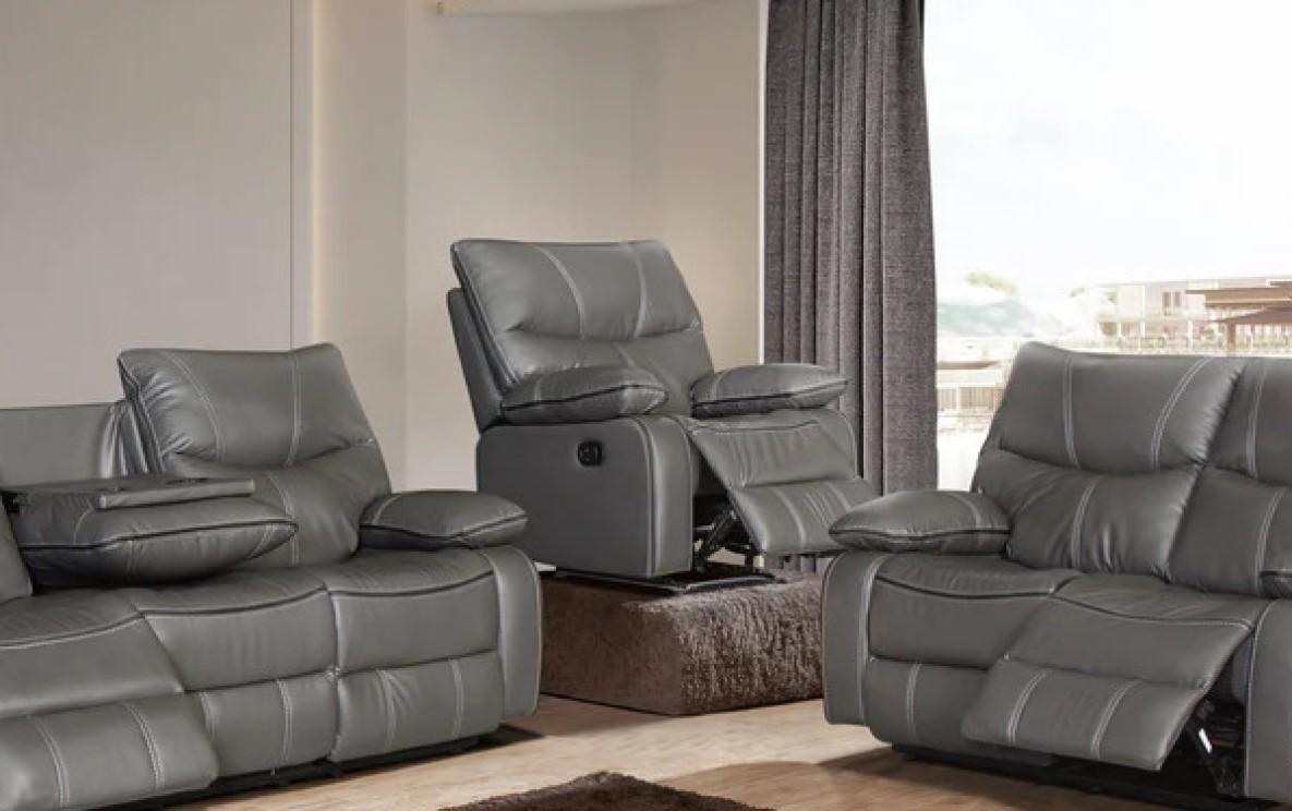 

                    
McFerran Furniture Motion Reclining Living Room Set 3PCS SF1012-S-3PCS Reclining Sofa Gray Premium Leather Purchase 
