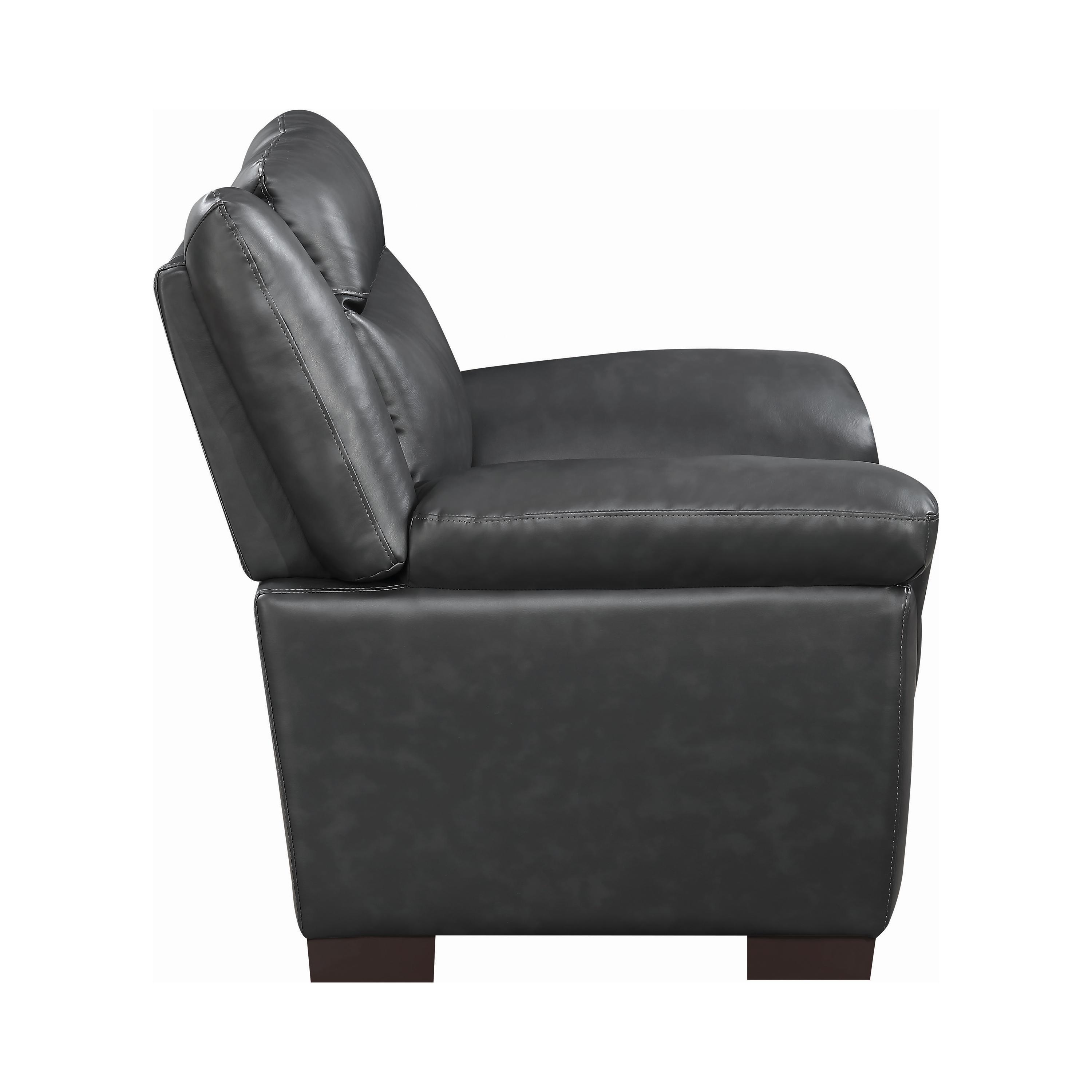 

    
506591-S2 Contemporary Gray Leatherette Living Room Set 2pcs Coaster 506591-S2 Arabella
