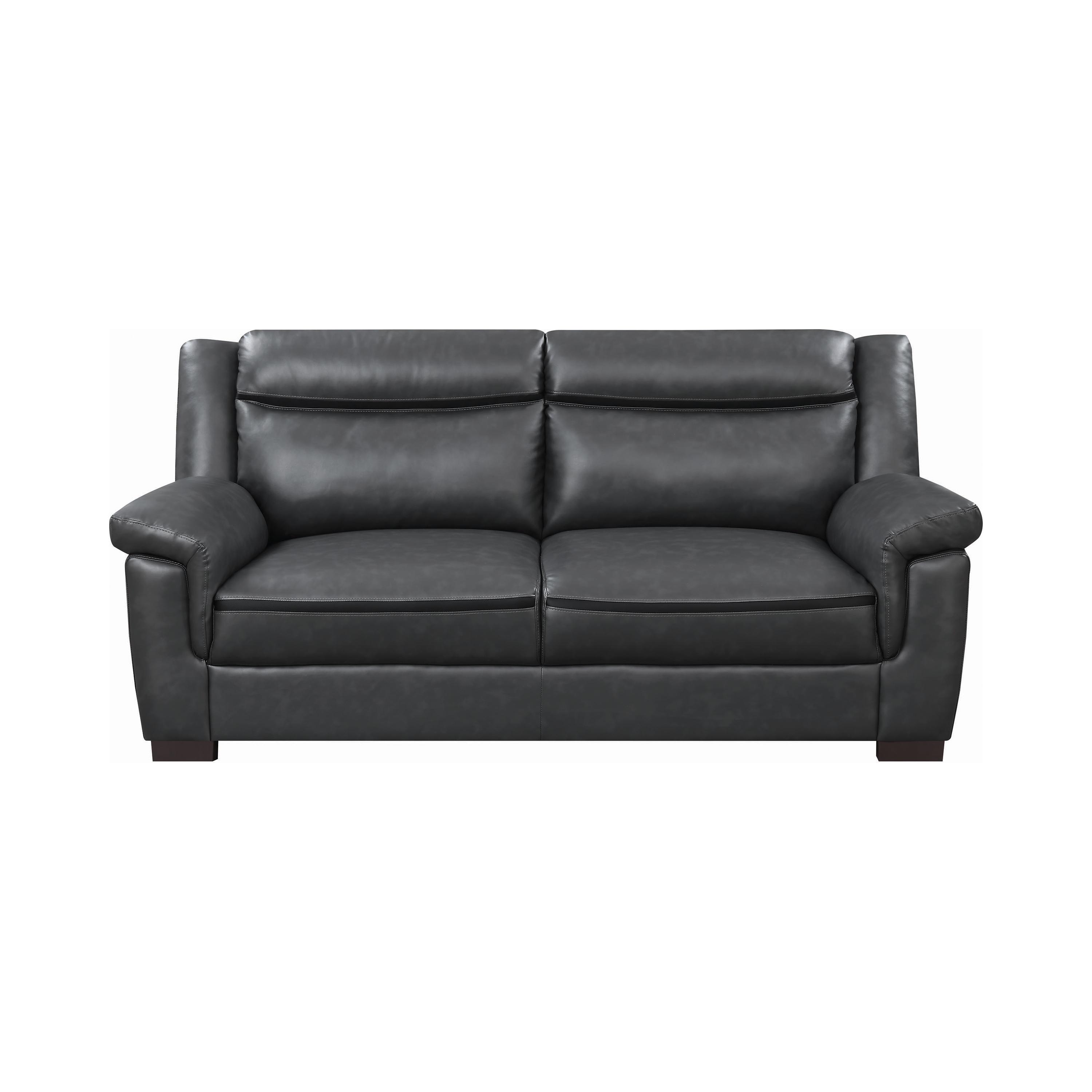 

    
Contemporary Gray Leatherette Sofa Coaster 506591 Arabella
