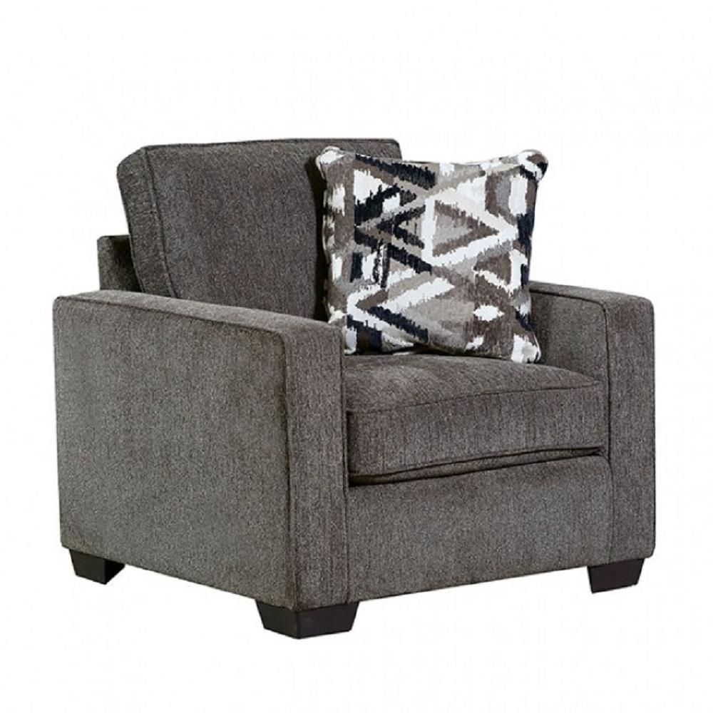 

    
Contemporary Gray Linen-like Fabric Arm Chair Furniture of America SM5405-CH Brentwood
