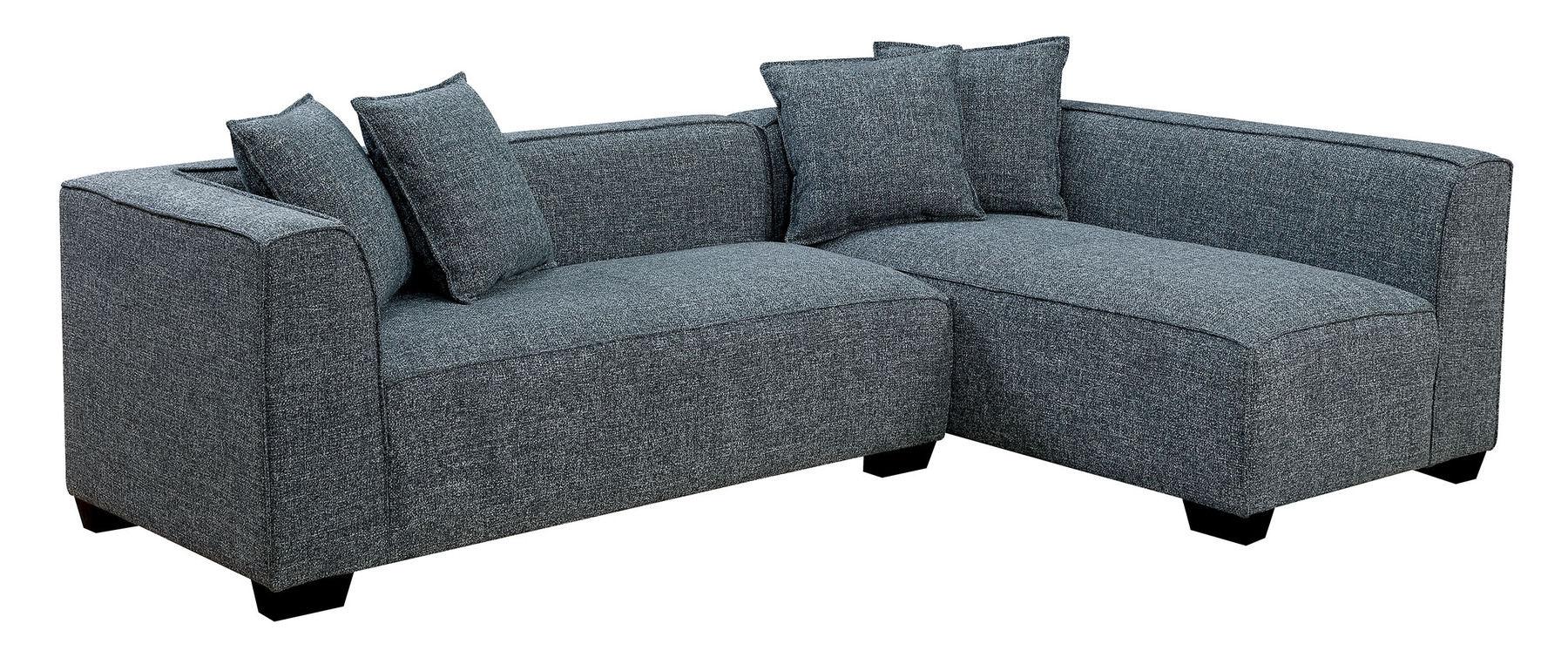 Contemporary Sectional Sofa and Ottoman CM6120-2PC Jaylene CM6120-2PC in Gray 