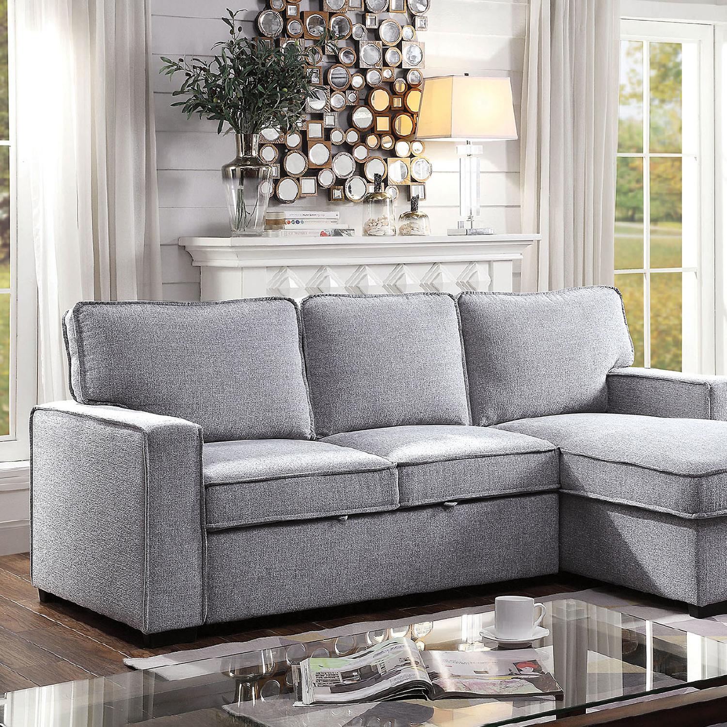 

    
Contemporary Gray Linen-like Fabric Sectional Sofa Furniture of America CM6964-SECT Ines
