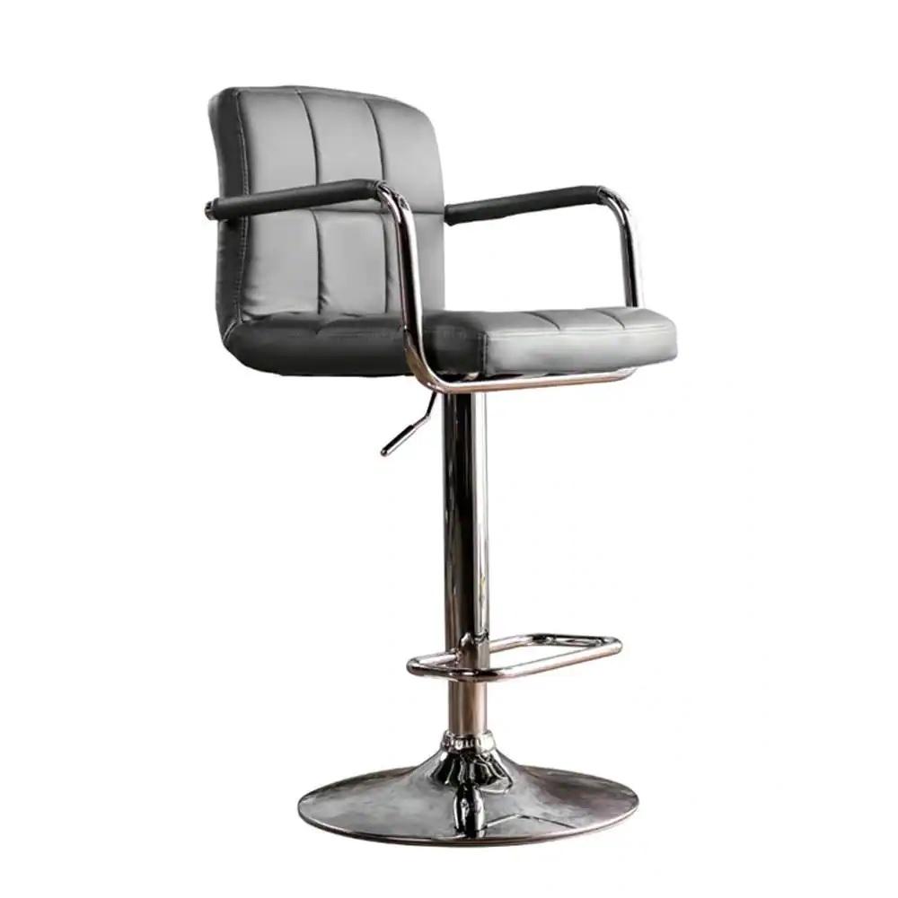 Contemporary Bar Stool CM-BR6917GY Corfu CM-BR6917GY in Gray Leatherette