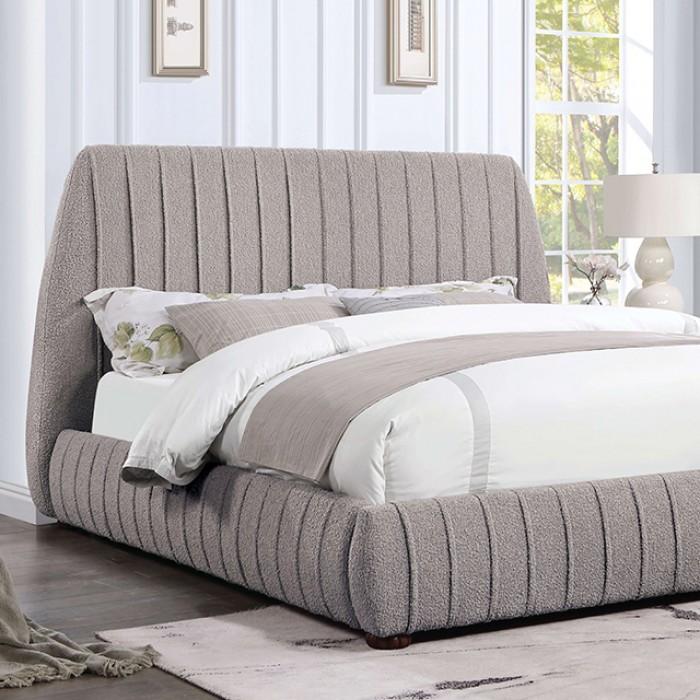 Contemporary Panel Bed Sherise California King Panel Bed CM7476GY-CK CM7476GY-CK in Gray 