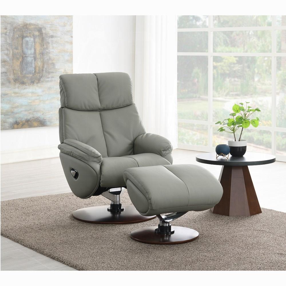 Contemporary Recliner Chair Set Kandoro Recliner Chair Set 2PCS AC02991-C AC02991-C in Gray, Brown 