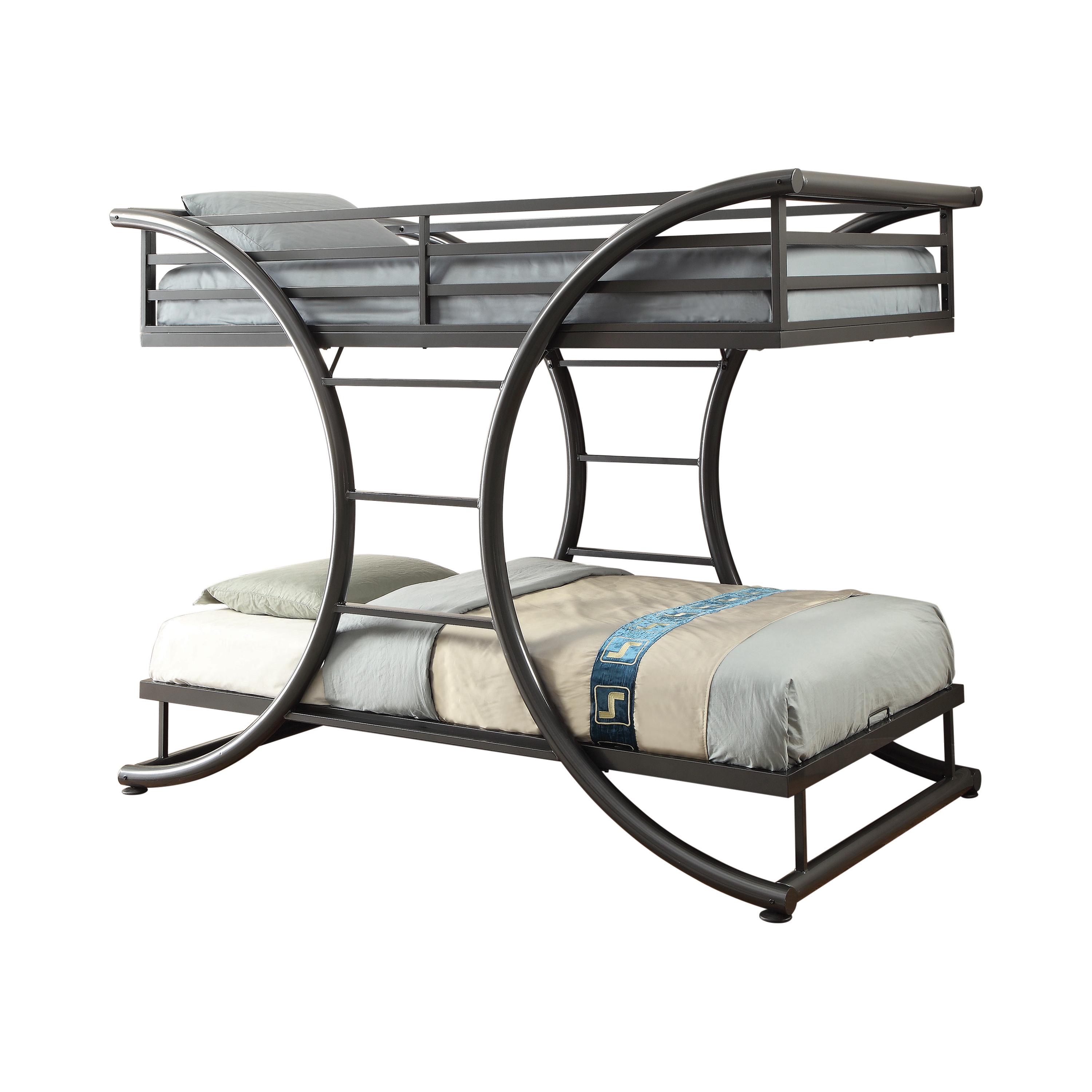 Contemporary Bunk Bed 461078 Stephan 461078 in Gunmetal 