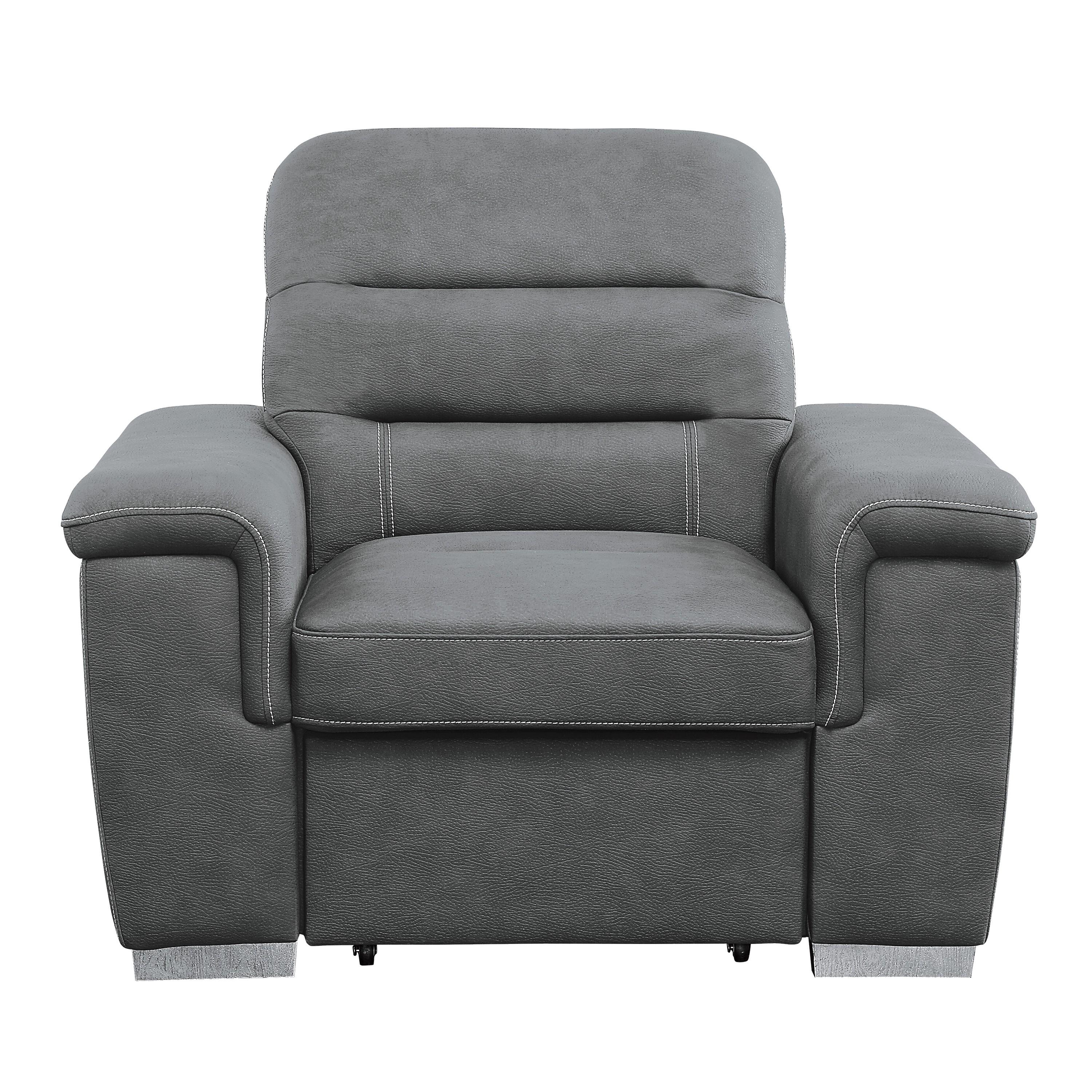 Contemporary Arm Chair 9808SGY-1 Alfio 9808SGY-1 in Gray Microfiber