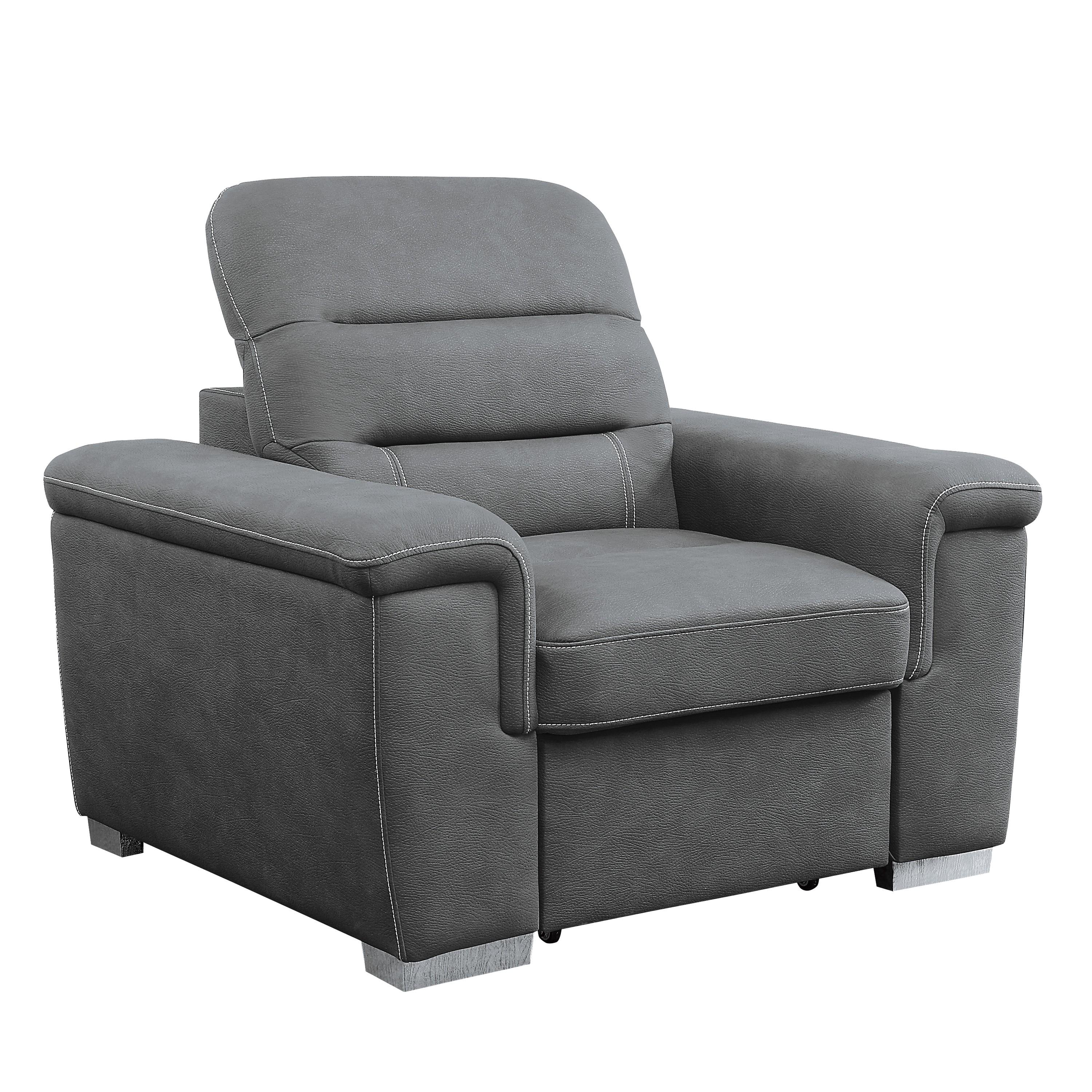 

    
Contemporary Gray Microfiber Arm Chair Homelegance 9808SGY-1 Alfio
