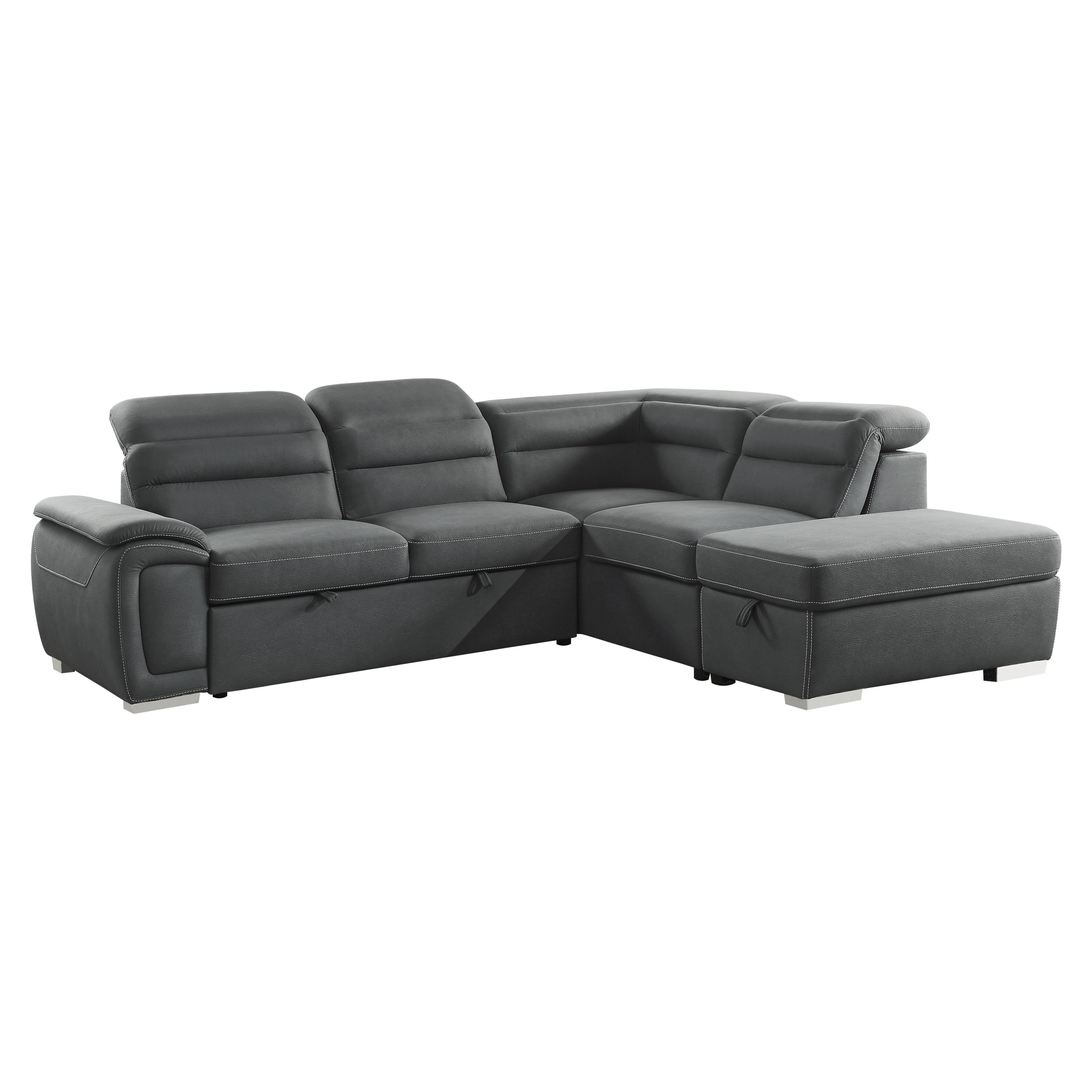 

    
Contemporary Gray Microfiber RHC 3-Piece Sectional Homelegance 8277NGY* Platina
