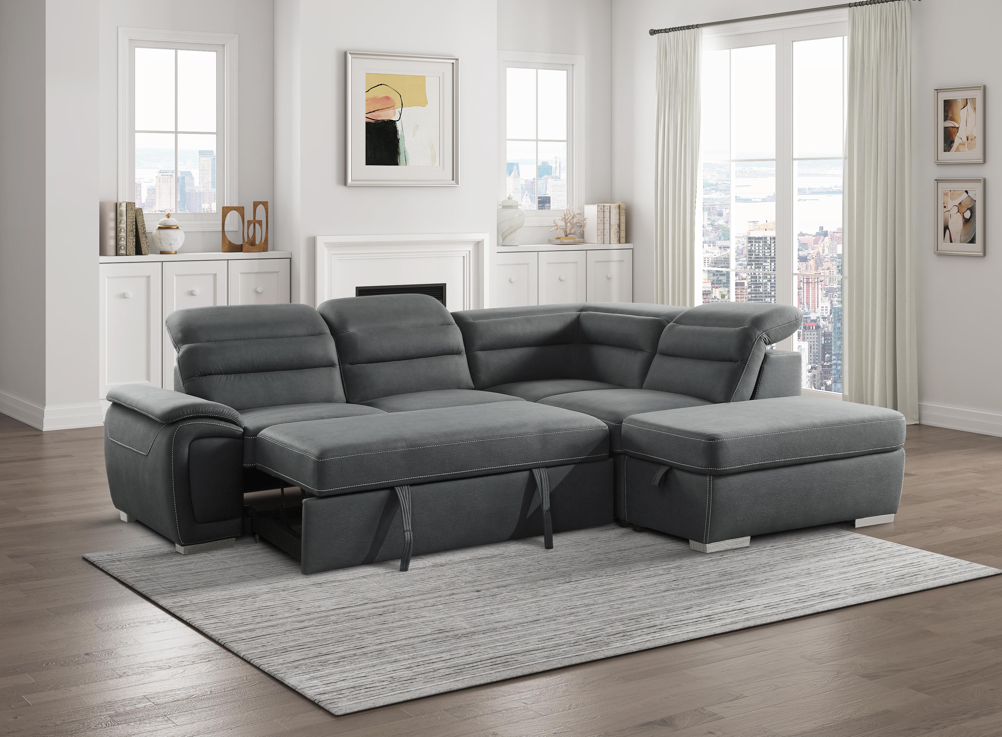 

                    
Buy Contemporary Gray Microfiber RHC 3-Piece Sectional Homelegance 8277NGY* Platina
