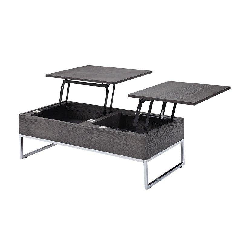 

    
Contemporary Gray Oak & Chrome Coffee Table + 2 End Tables by Acme Iban 81170-3pcs
