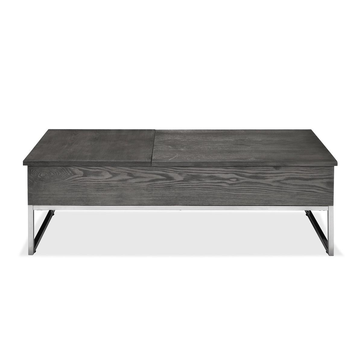 

    
Contemporary Gray Oak & Chrome Coffee Table w/ Lift Top by Acme Iban 81170

