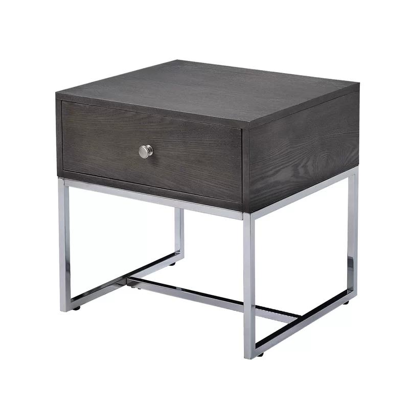 Contemporary End Table Iban 81172 in Gray 