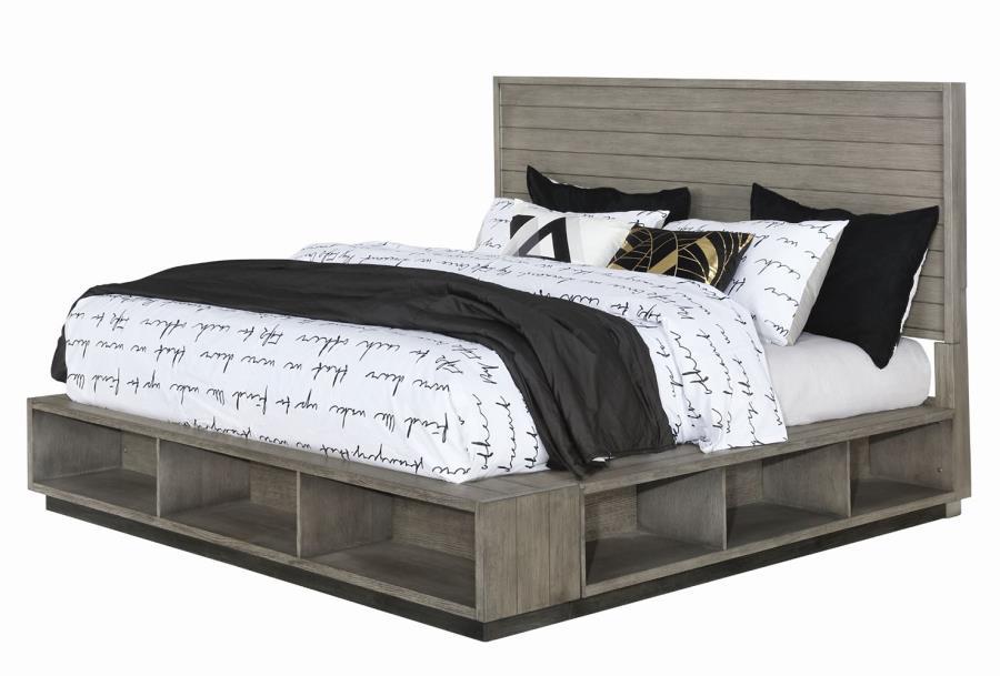 

    
Contemporary Gray Oak Wood CAL Bed Coaster 223201KW Derbyshire
