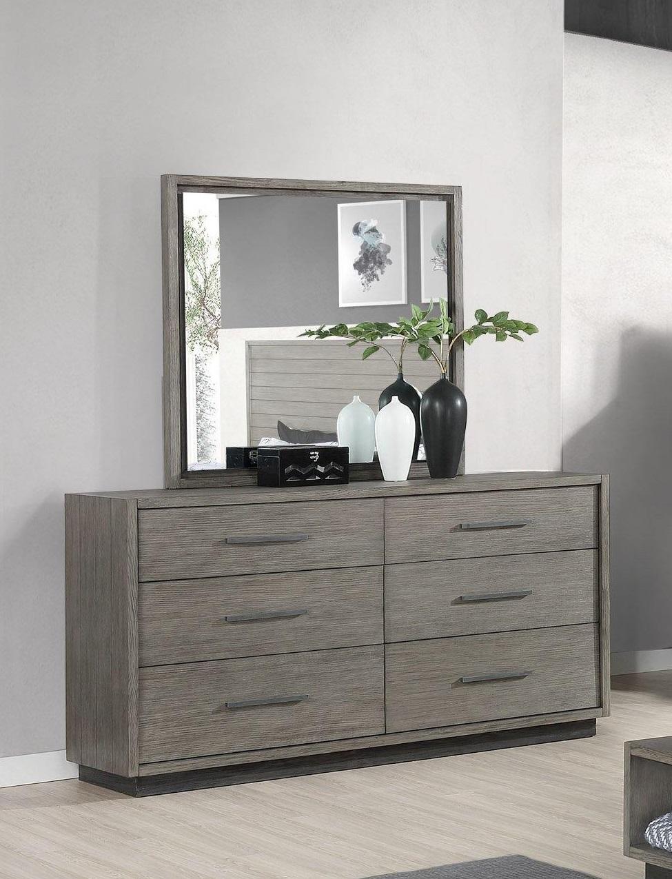 Contemporary Dresser w/Mirror 223203-2PC Derbyshire 223203-2PC in Oak 