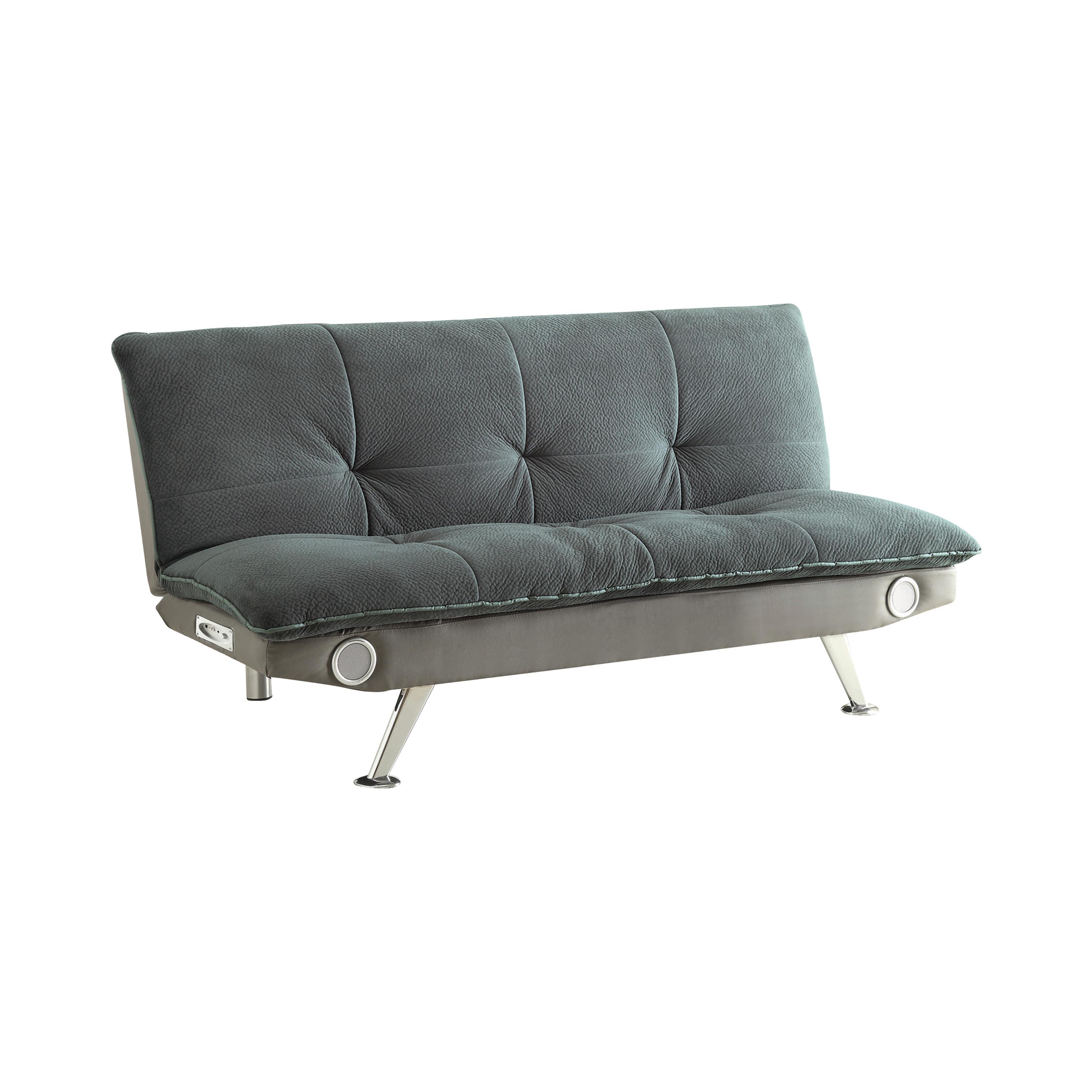 

    
Contemporary Gray Padded Velvet & Leatherette Sofa Bed Coaster 500046 Odel
