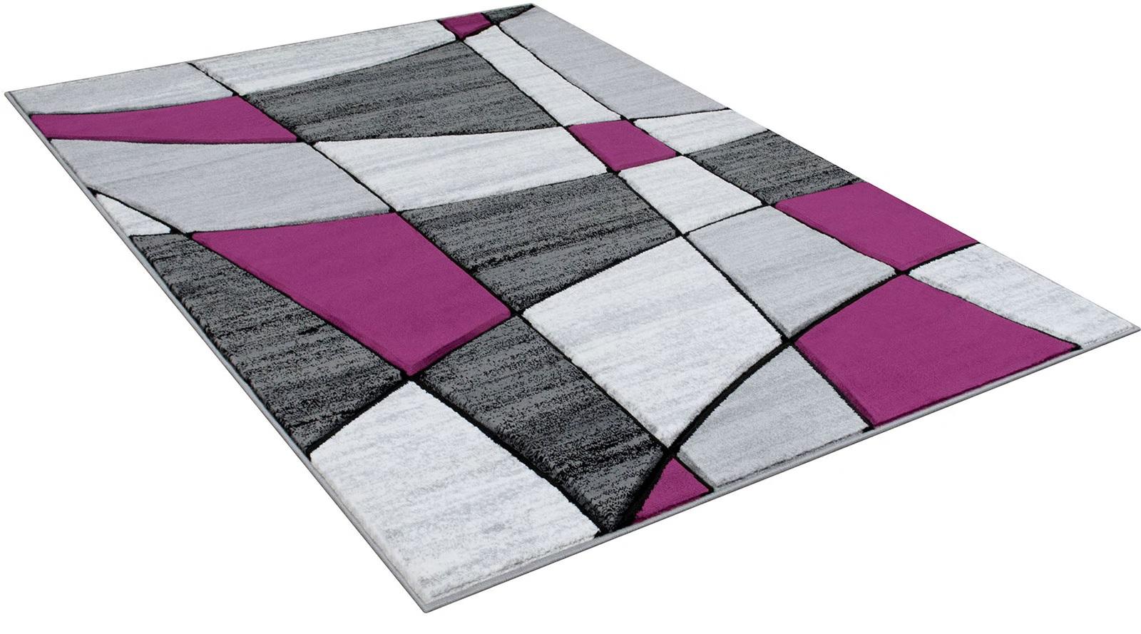 

    
Contemporary Gray & Purple Polyester 5'x7' Area Rug Furniture of America RG5224 Niksar
