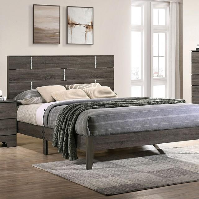 Contemporary Bed CM7415-Q Richterswil CM7415-Q in Gray 