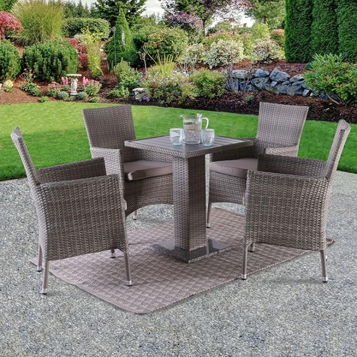 

    
Furniture of America Aminta Patio Bistro Set 5PCS FM80004GY-5PC-06GY Outdoor Bistro Set Gray FM80004GY-5PC-06GY
