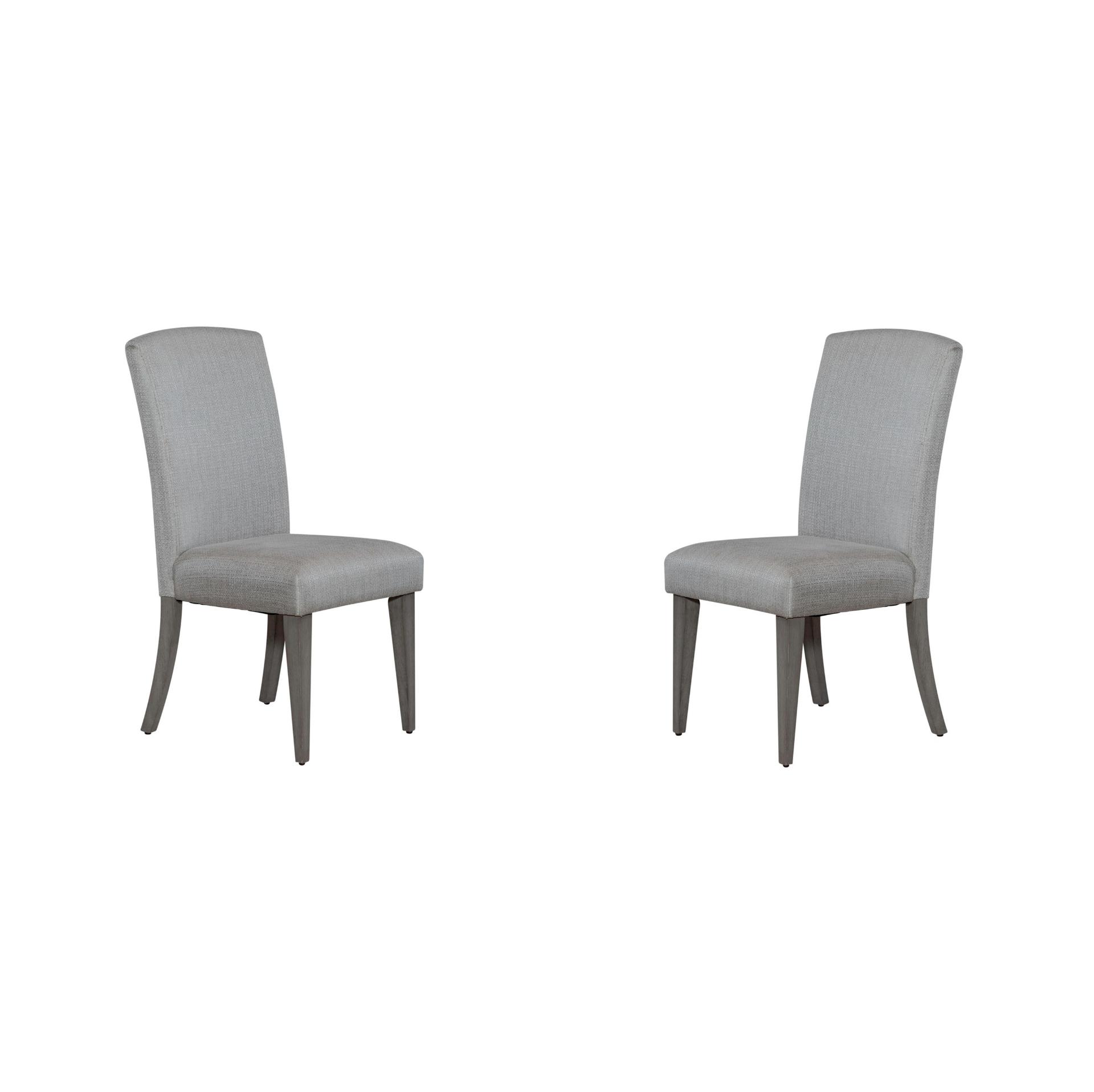 Contemporary Side Chair Set Palmetto Heights (499-DR) 499-C6501S-Set-2 in Gray Linen
